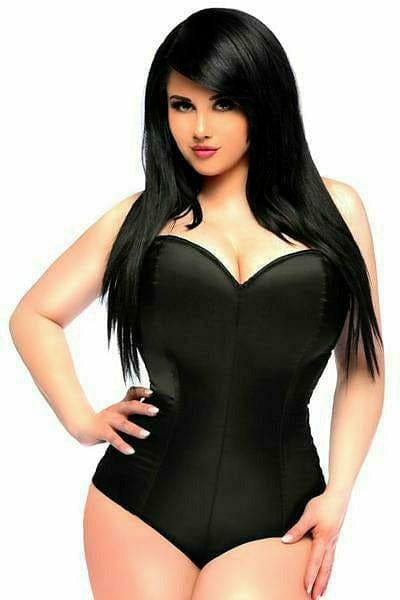 Sexy Black Satin Corset Romper Musotica.com