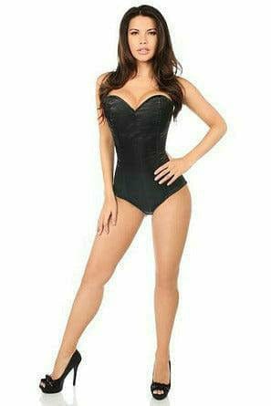 Sexy Black Satin Corset Romper Musotica.com
