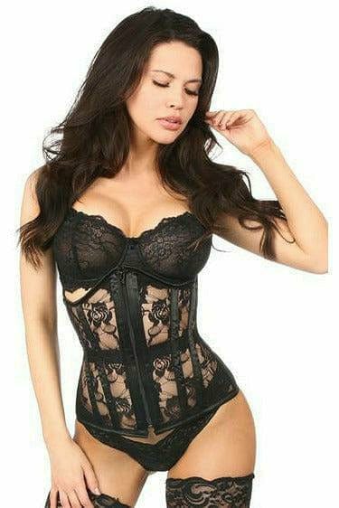 Sexy Black Sheer Lace Under Bust Corset Musotica.com