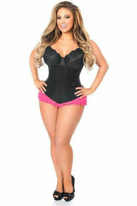 Sexy Black Underbust Zipper Corset Musotica.com
