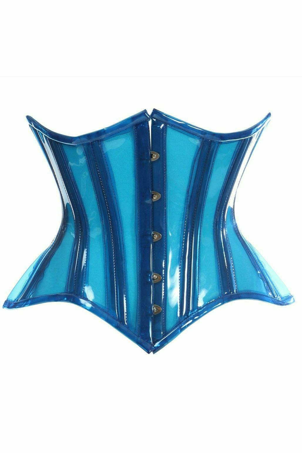 Sexy Blue Clear Curvy Underbust Waist Cincher Corset Musotica.com