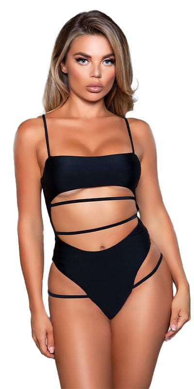 Sexy Brianna Cut Out Strappy High Leg Swimsuit Musotica.com