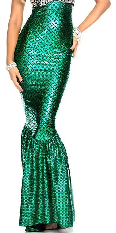 Woman wearing Sexy Colorful Hologram Mermaid Skirt with high-waisted fit and hologram fish scale print, exuding a mermaid-inspired fashion statement.