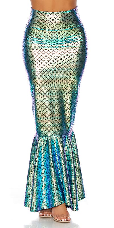 Sexy Colorful Hologram Wide Band Mermaid Skirt Musotica.com
