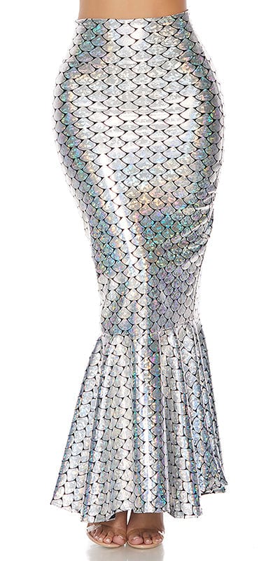Sexy Colorful Hologram Wide Band Mermaid Skirt Musotica.com