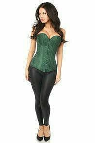 Sexy Dark Green Brocade Corset Musotica.com