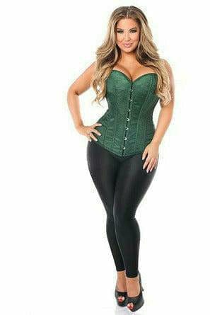 Sexy Dark Green Brocade Corset Musotica.com
