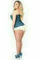 Sexy Dark Teal Lace Overbust Corset with Zipper Musotica.com