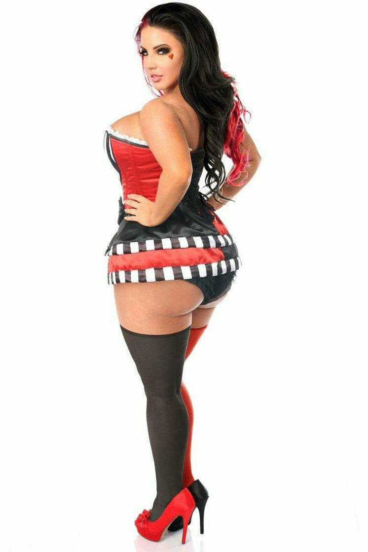 Sexy Deluxe 3 Piece Jokester Villian Corset Halloween Costume Musotica.com