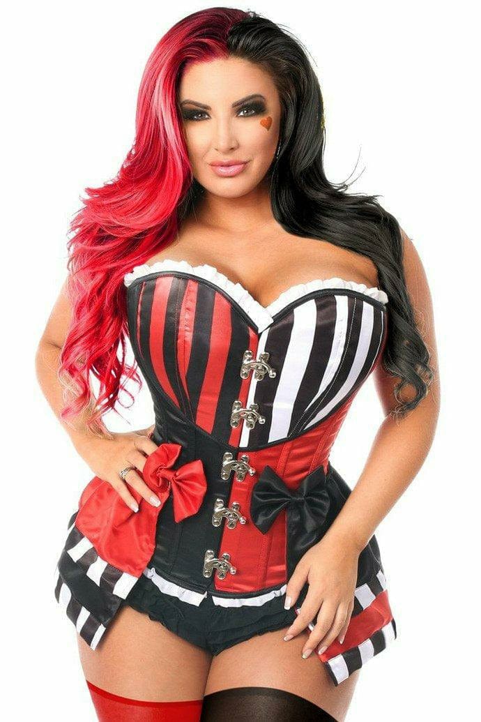 Sexy Deluxe 3 Piece Jokester Villian Corset Halloween Costume Musotica.com