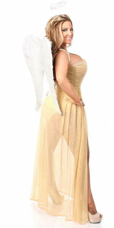 Sexy Deluxe 4 Piece Golden Angel Corset Halloween Costume Musotica.com