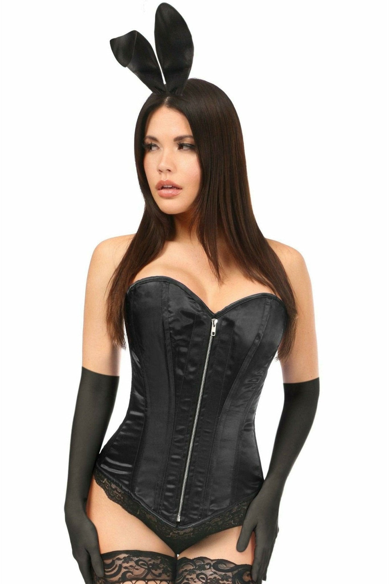 Sexy Deluxe 4 Piece Satin Bunny Corset Halloween Costume Musotica.com