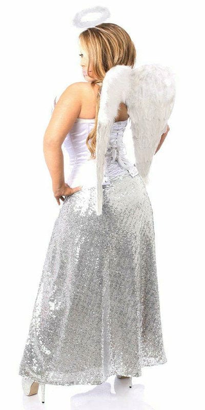Sexy Deluxe 4 Piece Sequin Angelic Corset Halloween Costume Musotica.com
