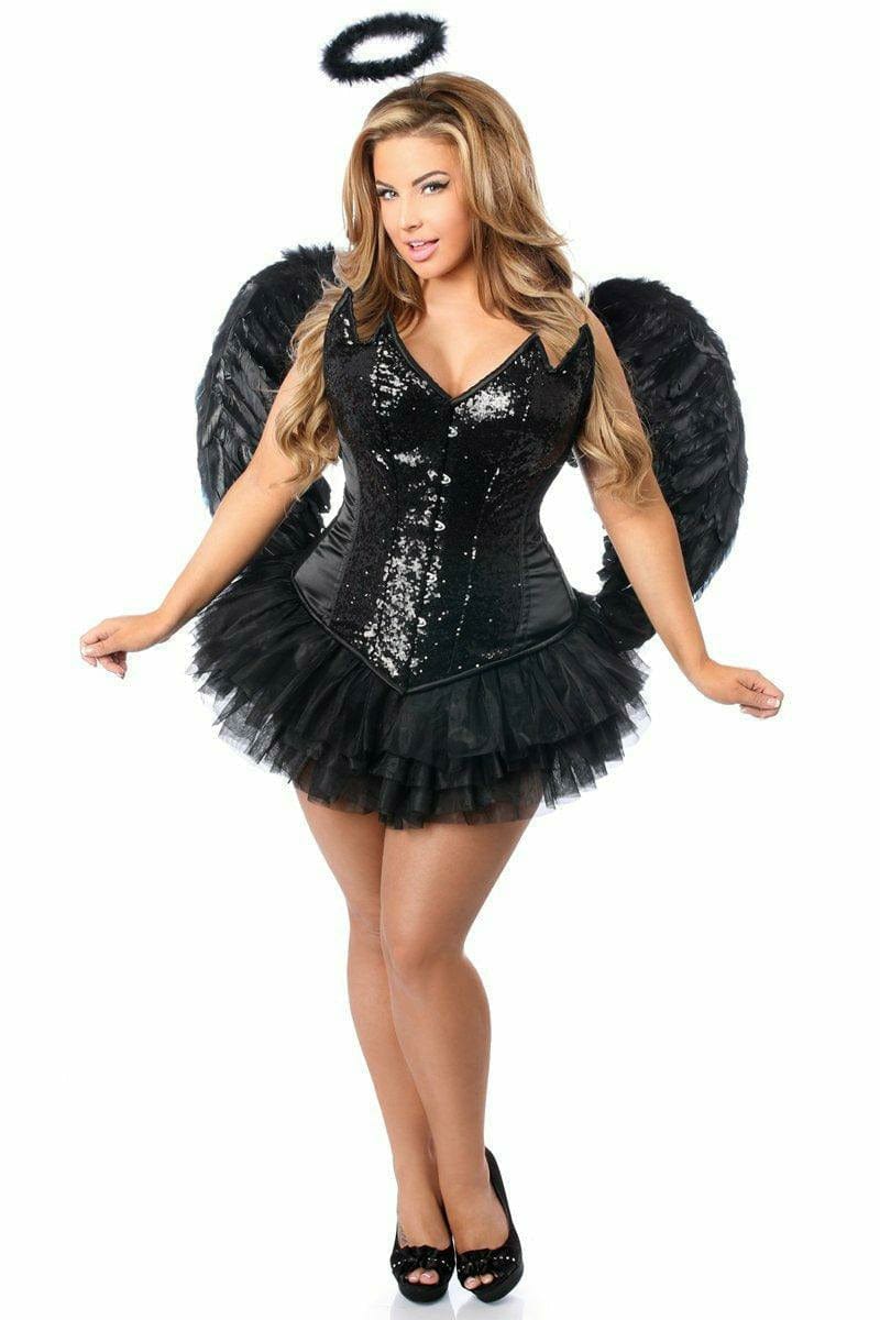 Sexy Deluxe 4 Piece Sequin Night Angel Corset Halloween Costume Musotica.com