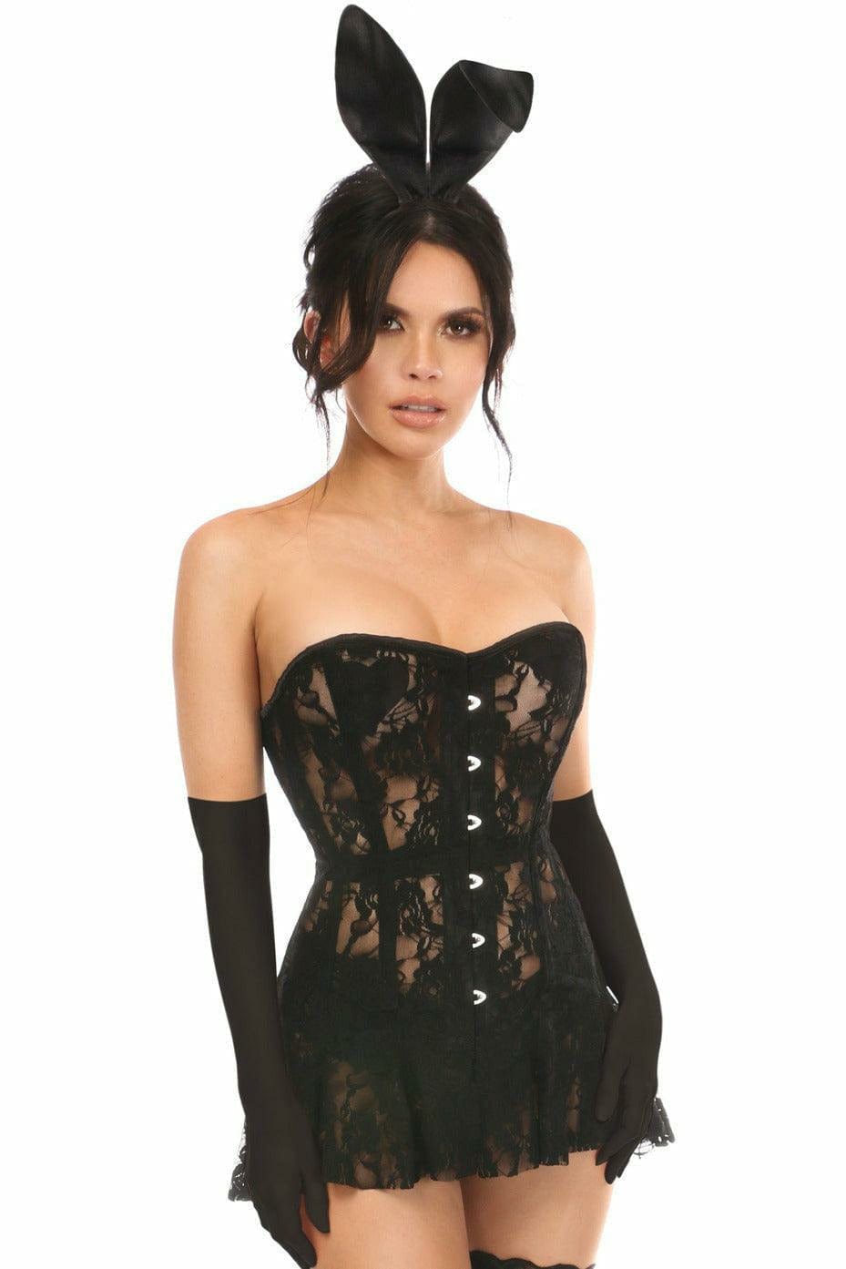 Sexy Deluxe 4 Piece Sexy Black Bunny Halloween Costume Musotica.com