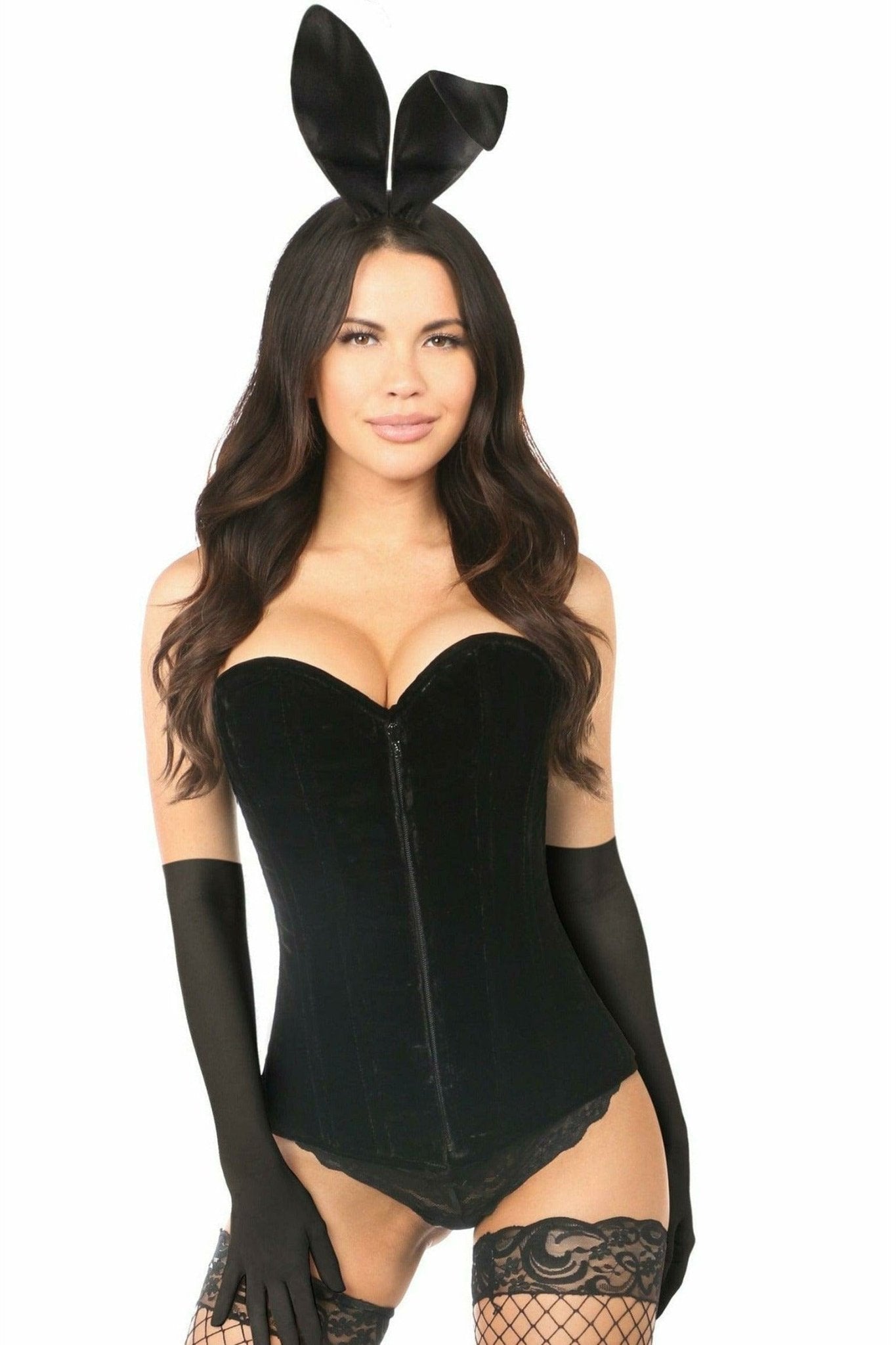 Sexy Deluxe 4 Piece Velvet Bunny Corset Halloween Costume Musotica.com