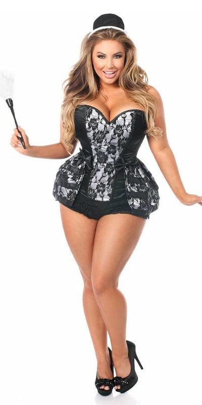 Sexy Deluxe 5 Piece French Maid Corset Halloween Costume Musotica.com