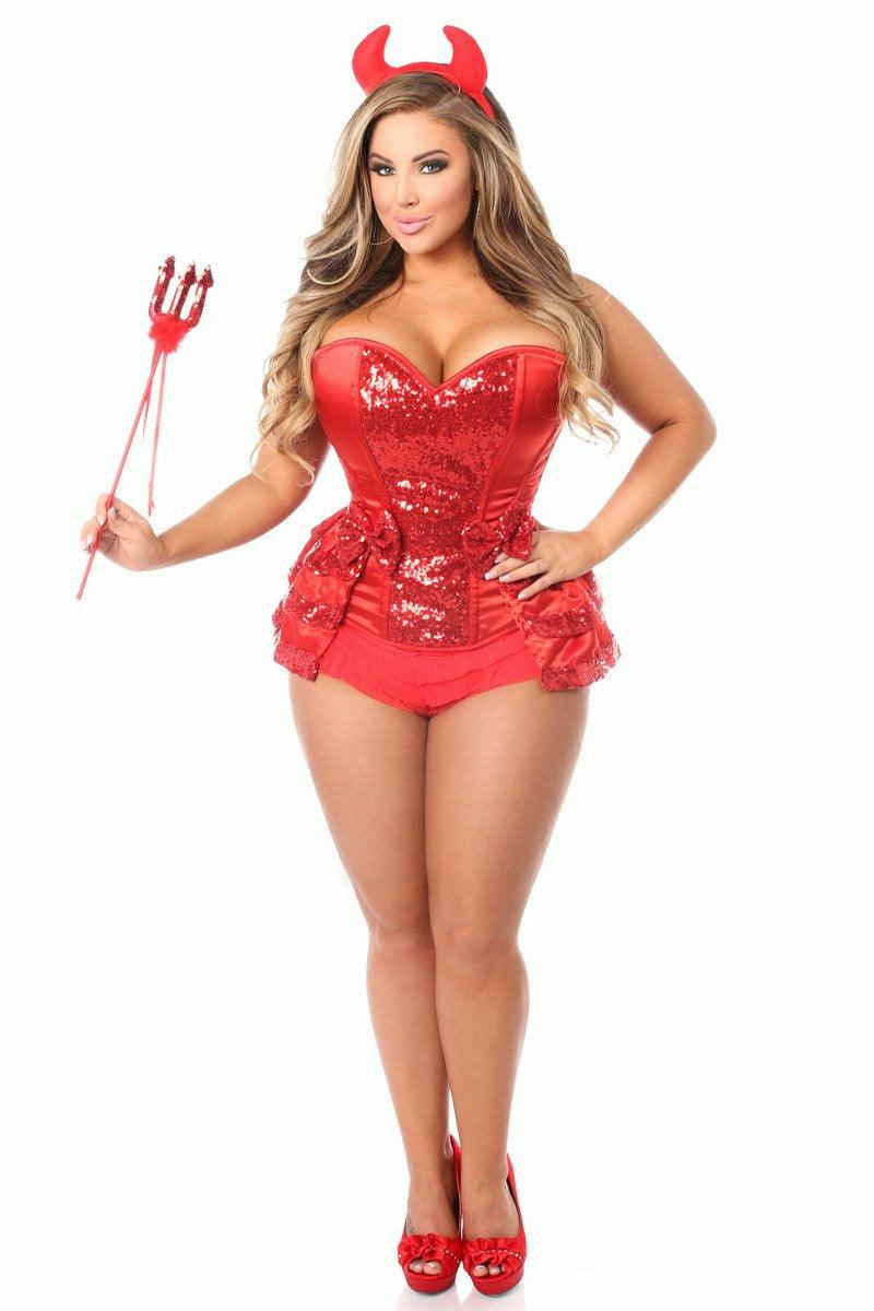 Sexy Deluxe 5 Piece Red Hot Devil Halloween Costume Musotica.com