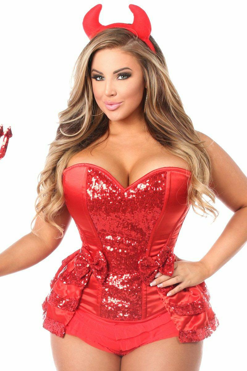 Sexy Deluxe 5 Piece Red Hot Devil Halloween Costume Musotica.com