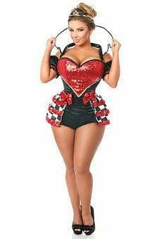 Sexy Deluxe 6 Piece Royal Red Queen Corset Halloween Costume Musotica.com