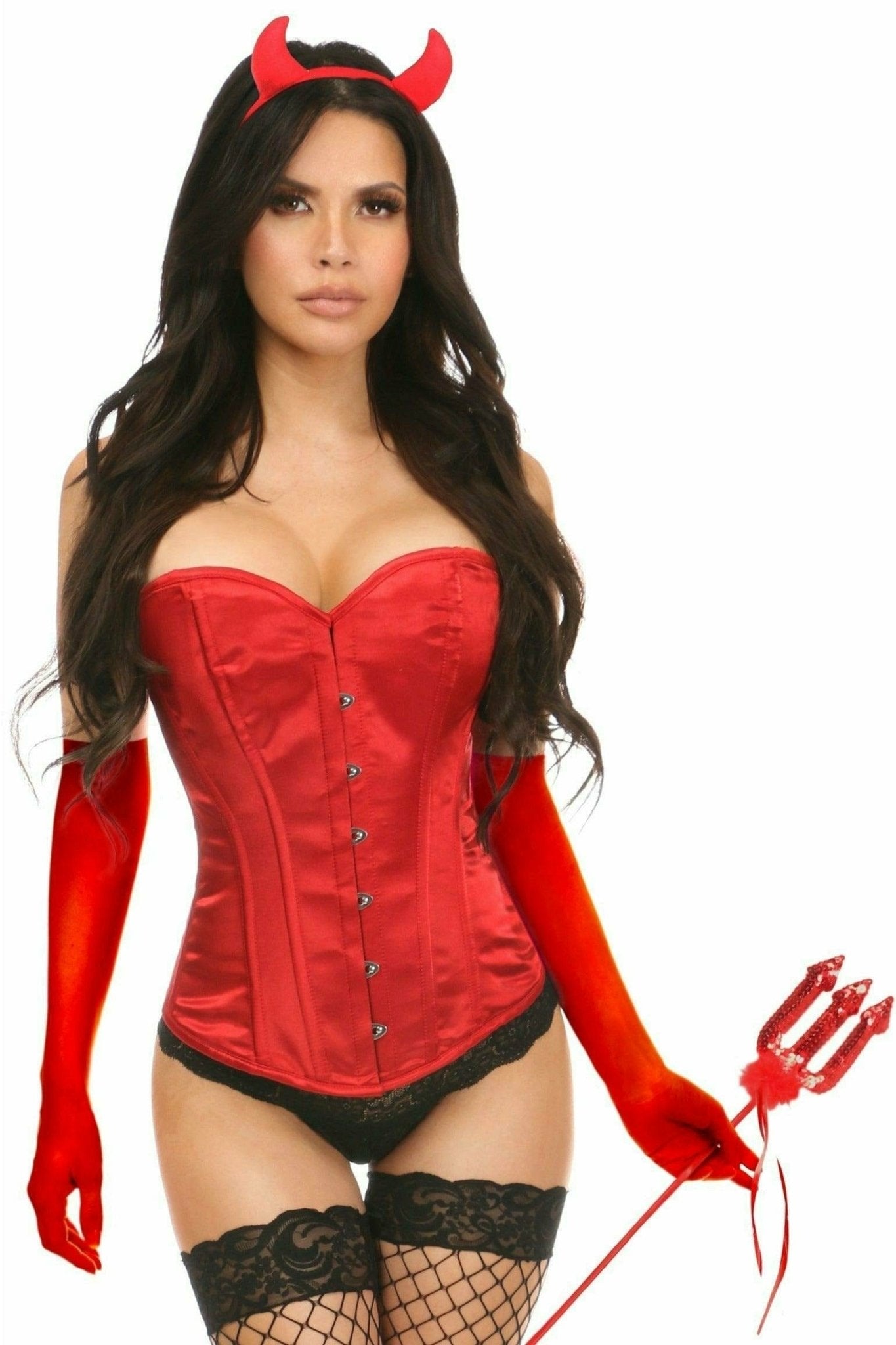 Sexy Four Piece Daring Devil Corset Costume Musotica.com