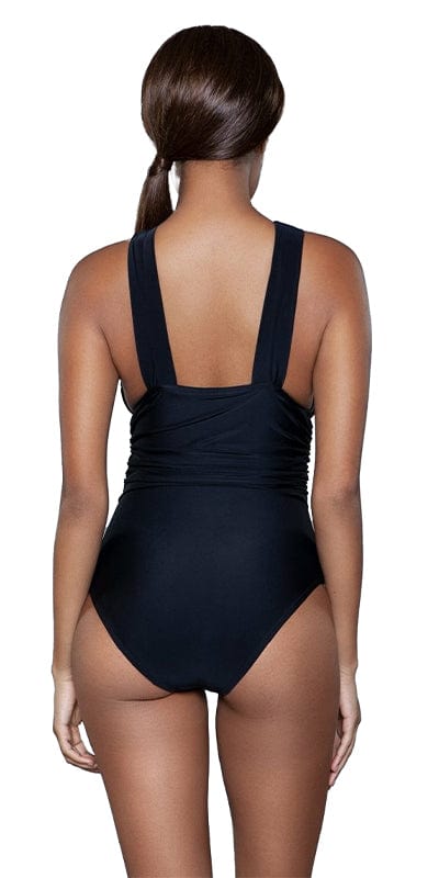 Sexy Hailey Wide Crossover Strap Ruched Swimsuit Musotica.com