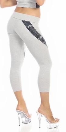 Sexy Hi Lo Waist Blue Digital Camo Combat Athletic Capri Pants - Grey/Blue Musotica.com