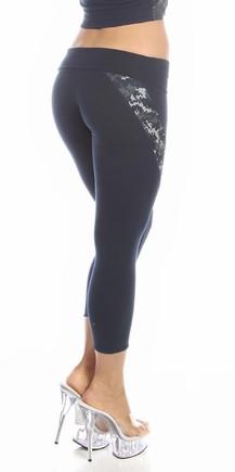 Sexy Hi Lo Waist Blue Digital Camo Combat Athletic Capri Pants - Navy Blue/Blue Musotica.com