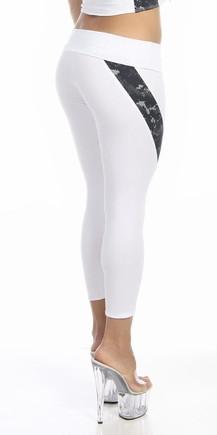 Sexy Hi Lo Waist Blue Digital Camo Combat Athletic Capri Pants - White/Blue Musotica.com