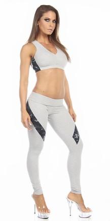 Sexy Hi Lo Waist Blue Digital Camo Military Work Out Pants - Grey/Blue Musotica.com