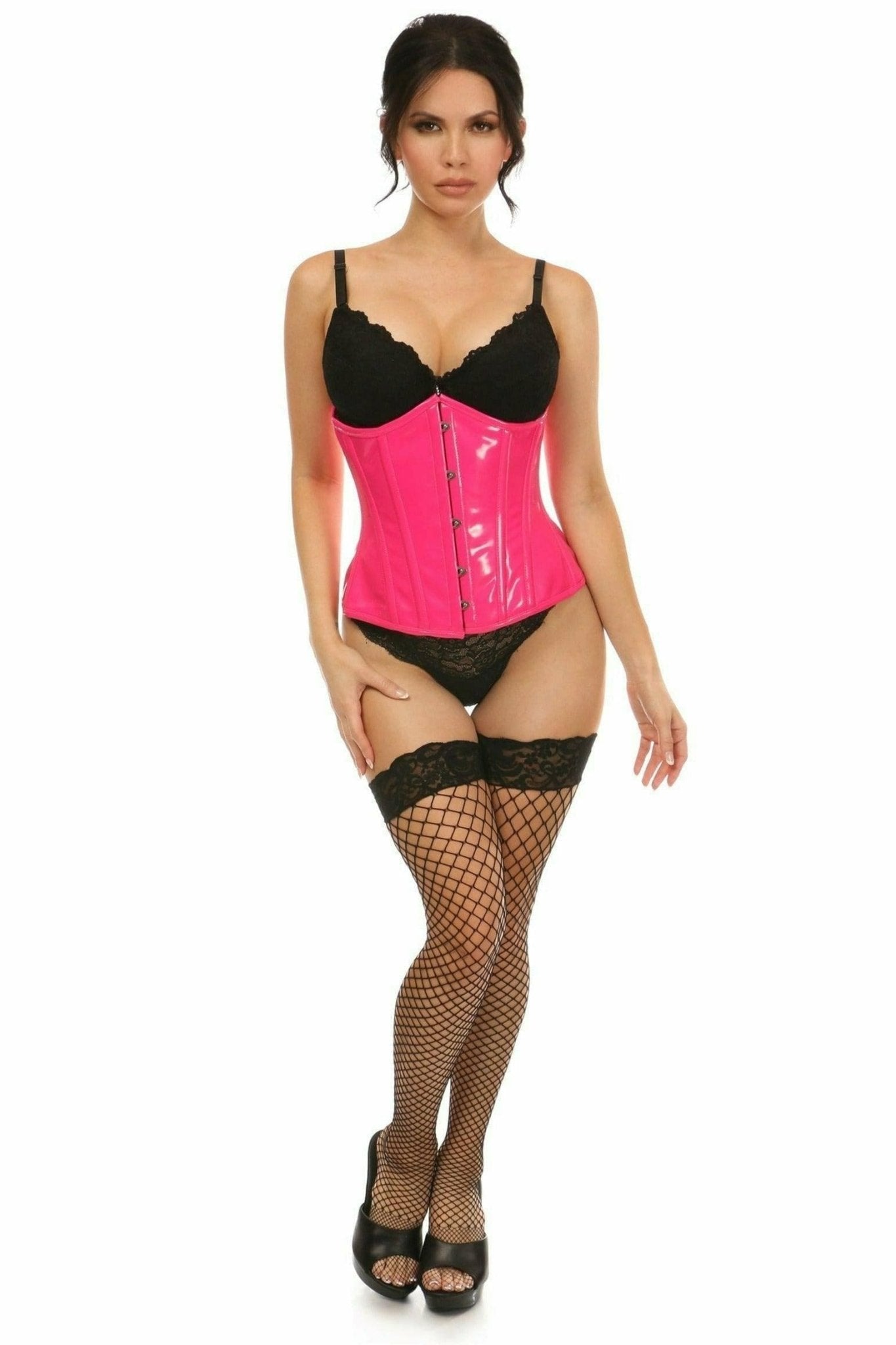 Sexy Hot Pink Patent Underbust Corset Musotica.com