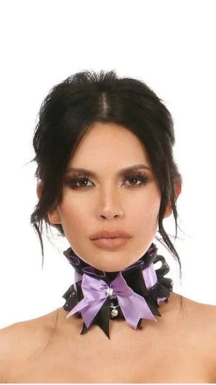 Sexy Lavender on Black Lace Costume Choker