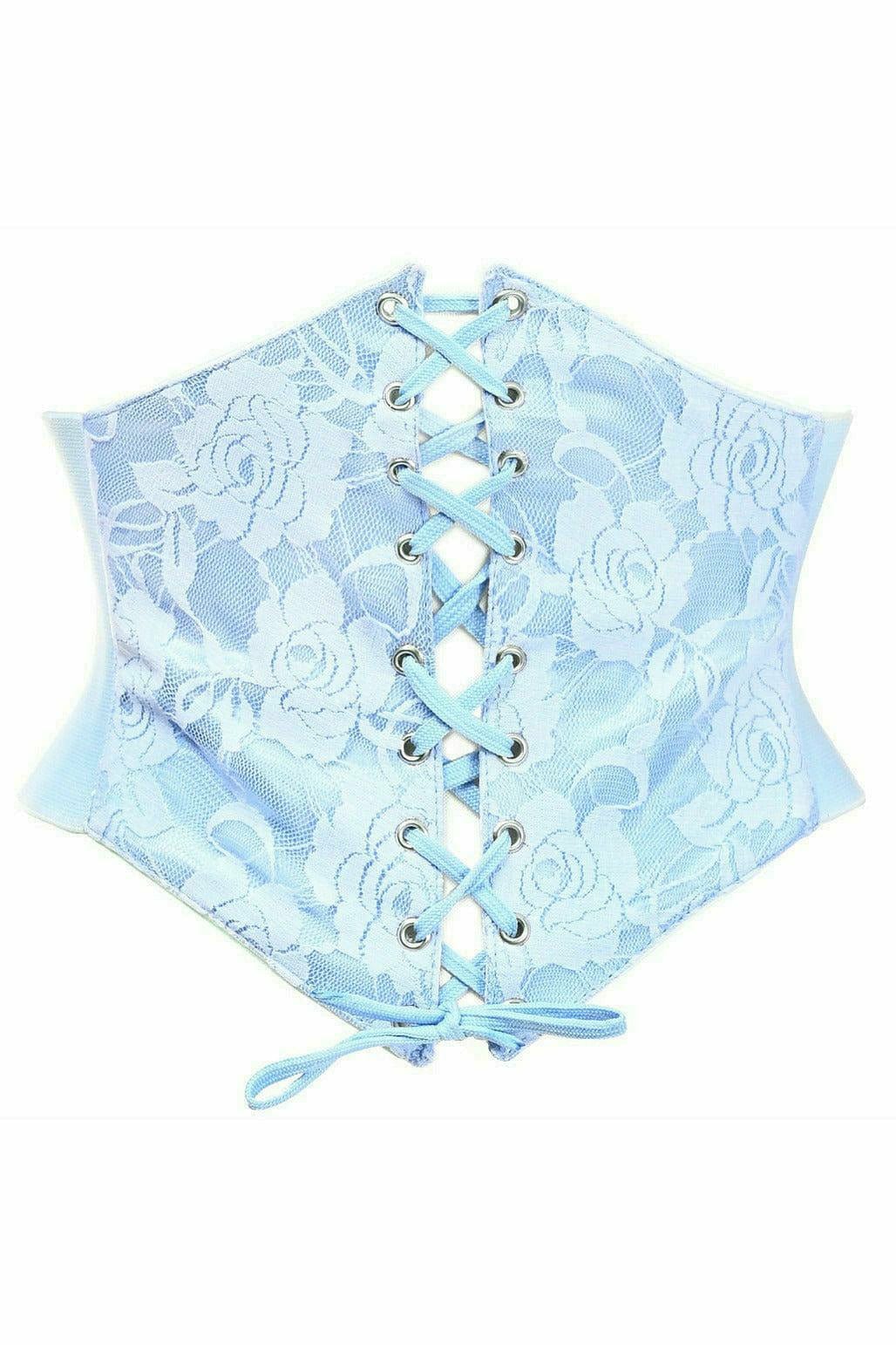 Sexy Light Blue Lace Corset Belt Cincher Musotica.com