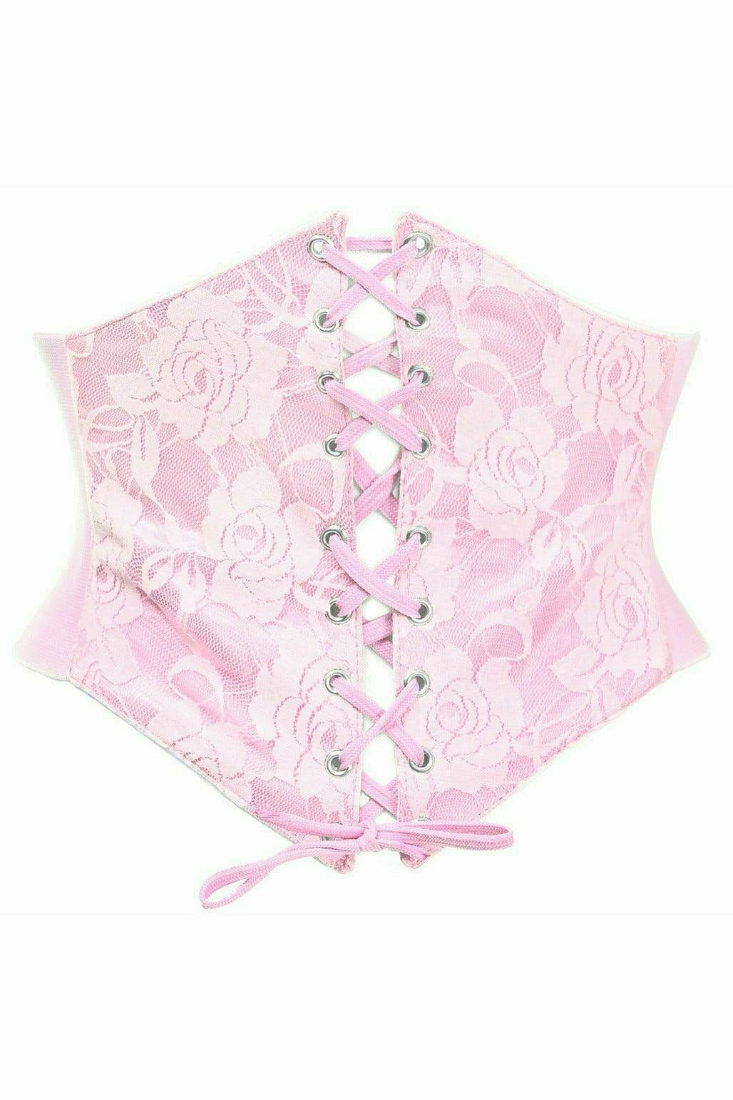 Sexy Light Pink Lace Corset Belt Cincher Musotica.com