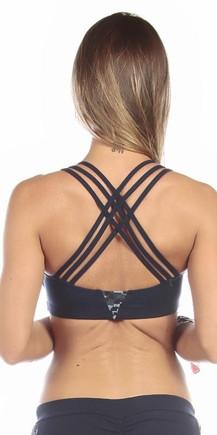 Sexy Multi String Cross Cross Back Tactical Blueberry Pixilated Camo Work Out Top - Navy Blue/Blue Musotica.com