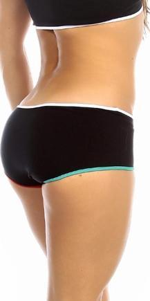 Sexy Neon Trim Low Rise Fourth Dimension Athletic Stretch Comfort Shorts in Multi Color Trim Musotica.com