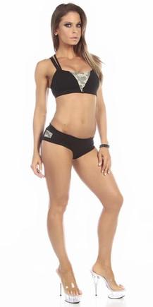 Sexy Night Vision Military Green Scrunch Back Athletic Mini Shorts - Black/Green Musotica.com