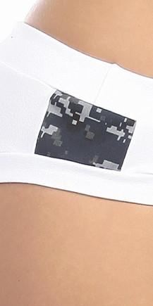 Sexy Night Vision Military Navy Blue Scrunch Back Athletic Mini Shorts - White/Blue Musotica.com