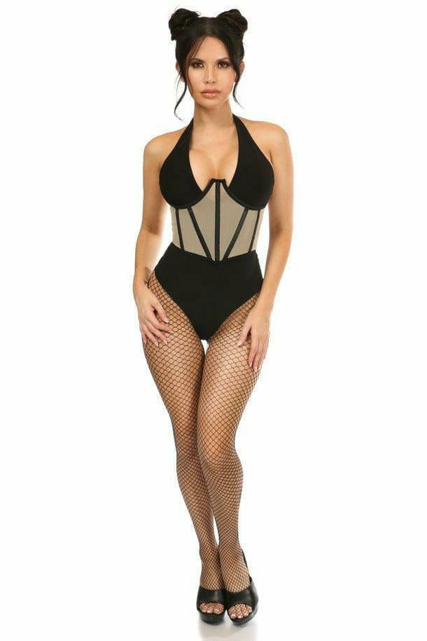 Sexy Nude Mesh Open Cup Waist Cincher Musotica.com