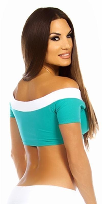 Sexy Off The Shoulder Namaste Yoga Work Out Gym Top - Black/White Musotica.com