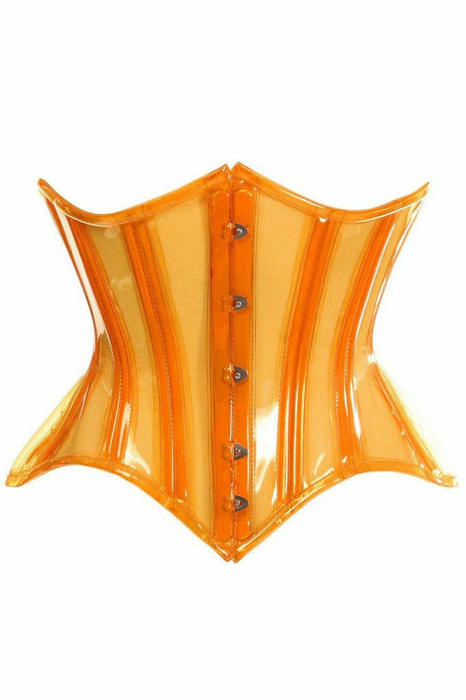 Sexy Orange Clear Curvy Underbust Waist Cincher Corset Musotica.com