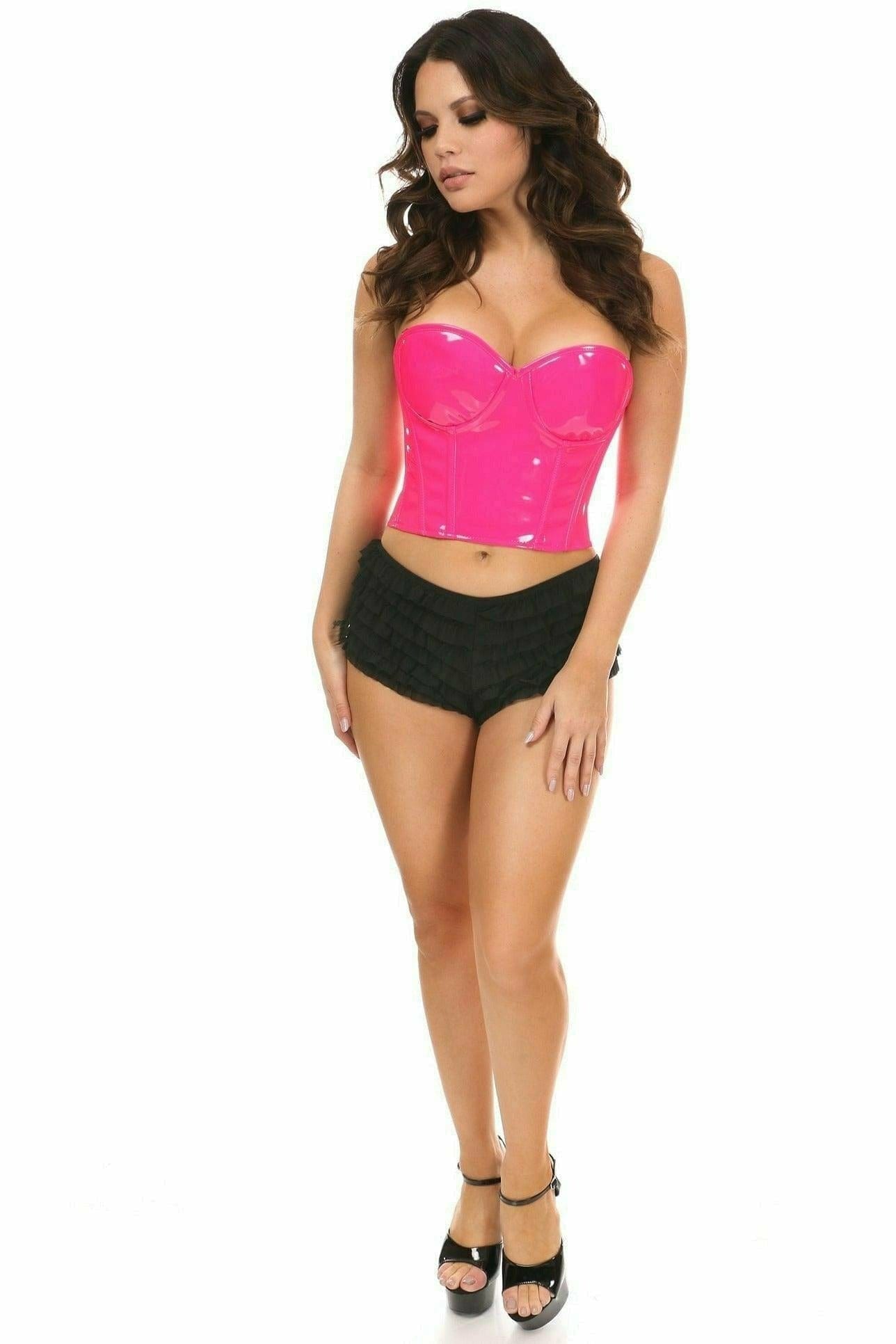 Sexy Pink Vinyl PVC Underwire Bustier Musotica.com