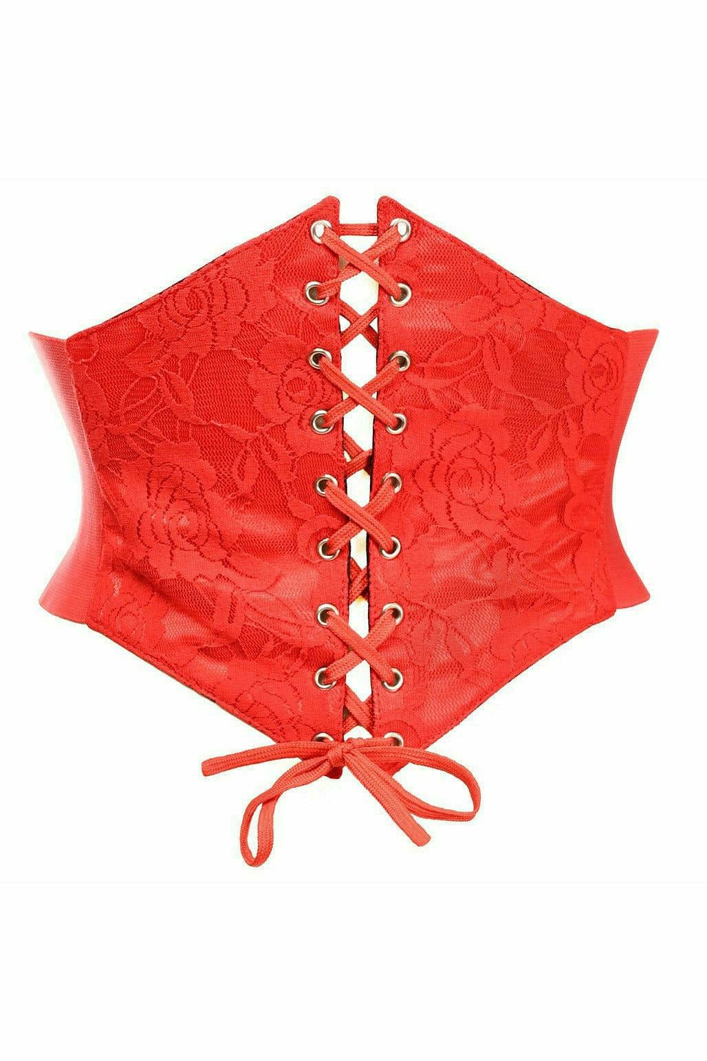 Sexy Red Lace Corset Belt Cincher Musotica.com