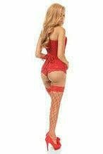 Sexy Red Lace Overbust Corset  Musotica.com