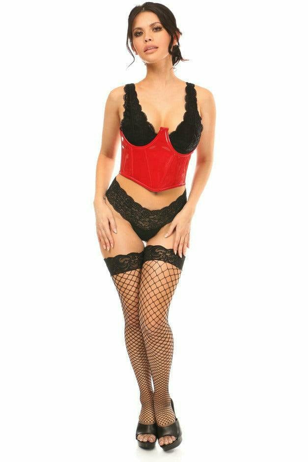 Sexy Red Patent Open Cup Underwire Waist Cincher Musotica.com