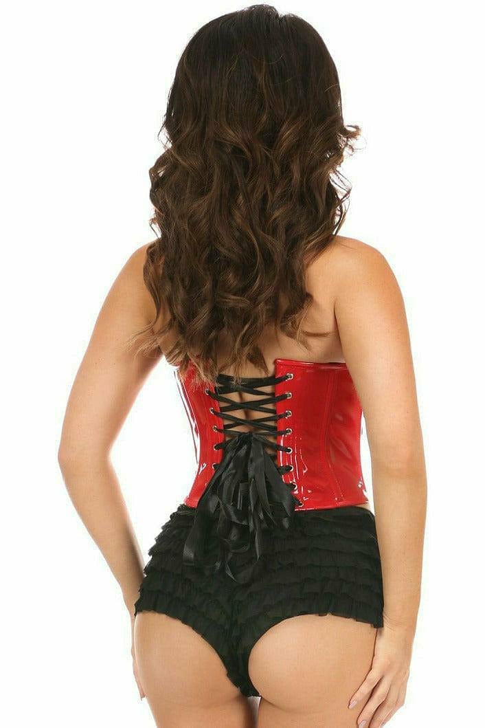 Sexy Red Patent Vinyl PVC Underwire Bustier Musotica.com