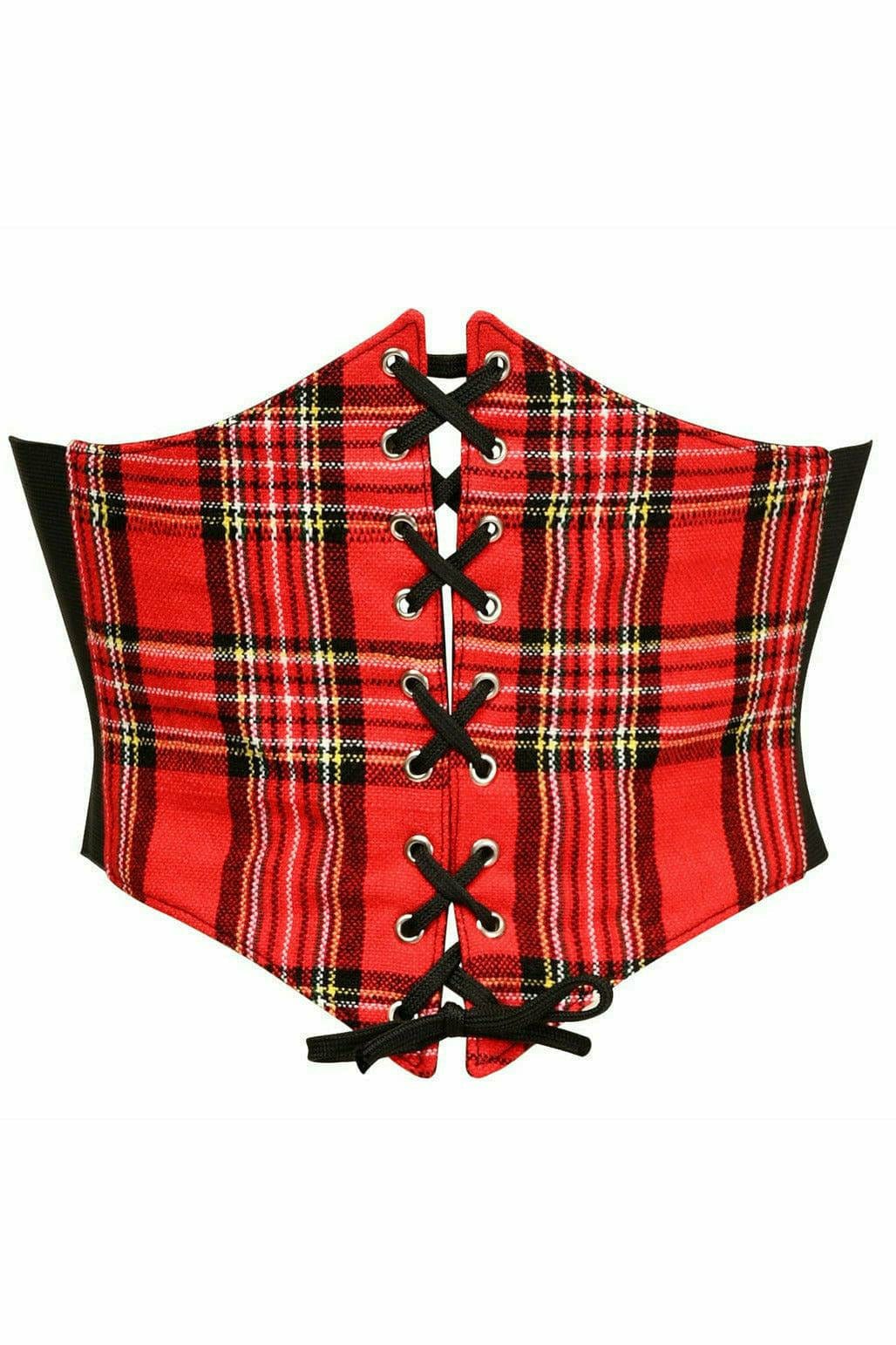 Sexy Red Plaid Corset Belt Cincher Musotica.com