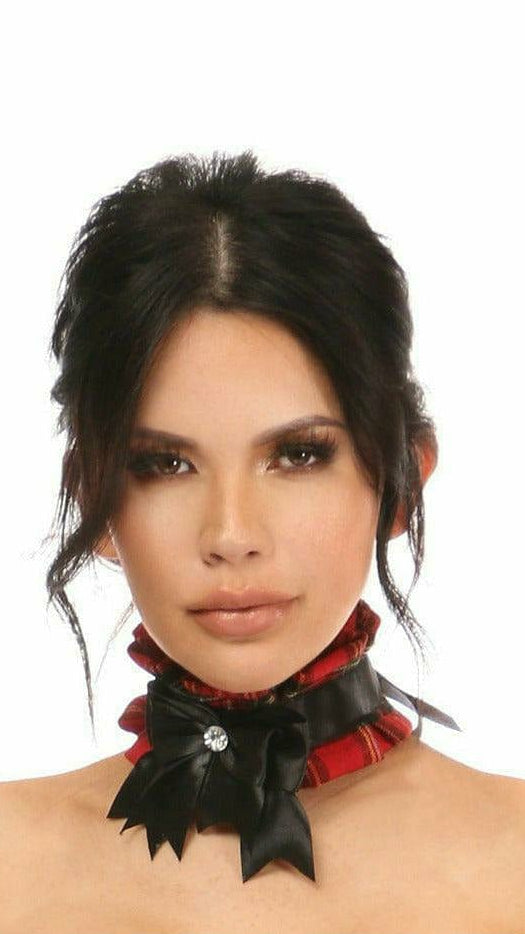 Sexy Red Plaid Costume Choker