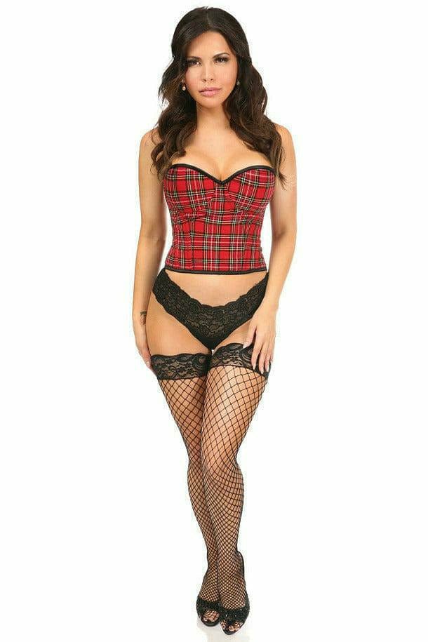 Sexy Red Plaid Underwire Bustier Musotica.com