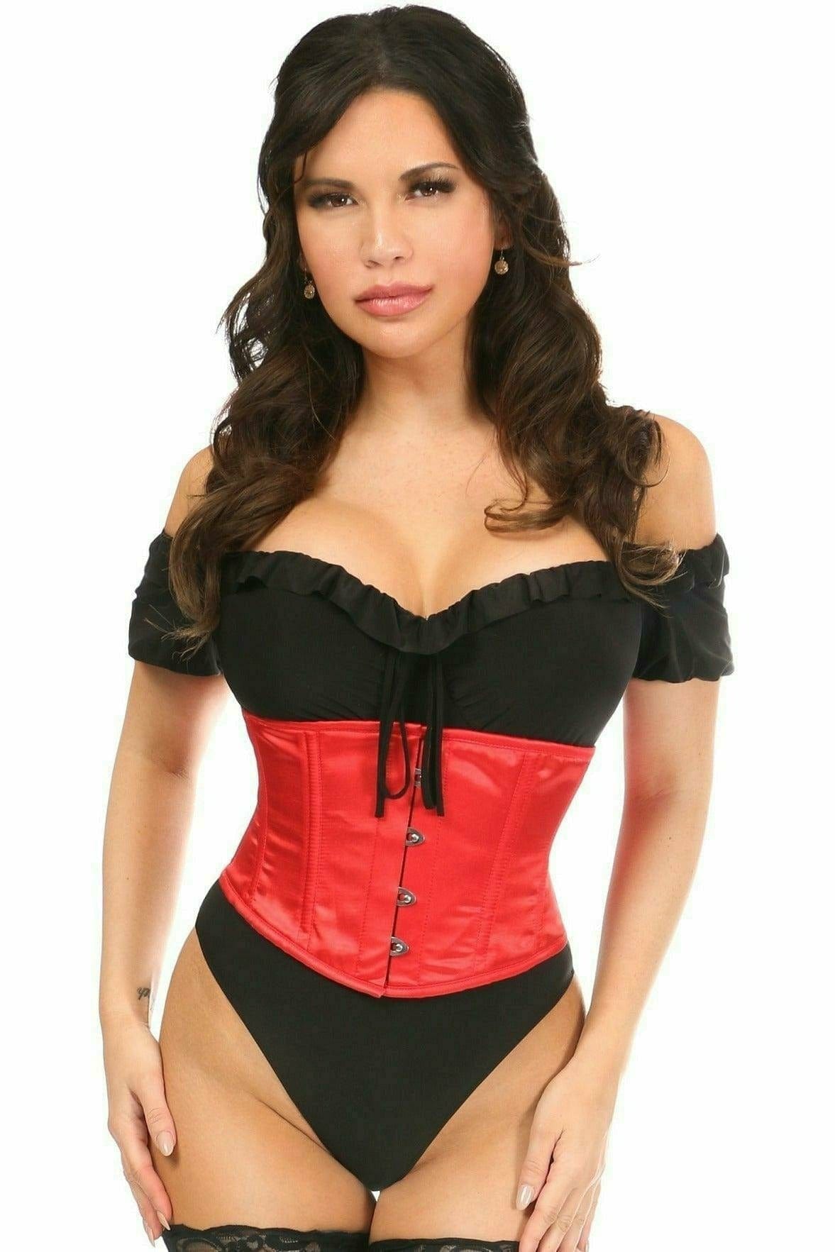 Sexy Red Satin Mini Cincher Musotica.com